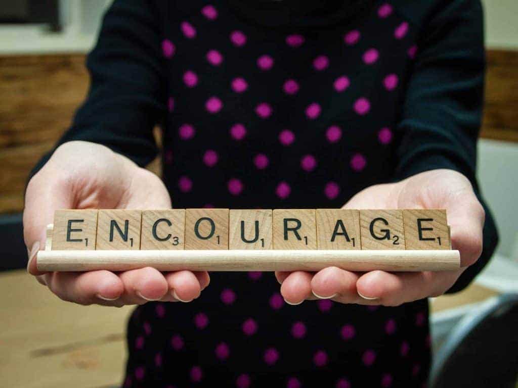 Encourage Words Written With Scrabble Pieces